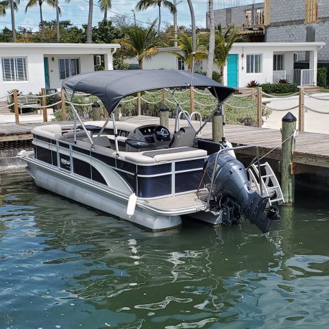 a boat parked on the side of a building